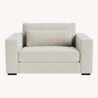 Bassett Moby Light Gray Fabric Chair and a Half