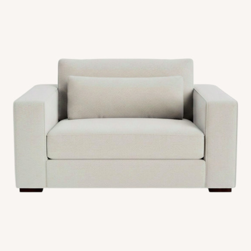 Used Bassett Moby Light Gray Fabric Chair and a Half for sale on AptDeco