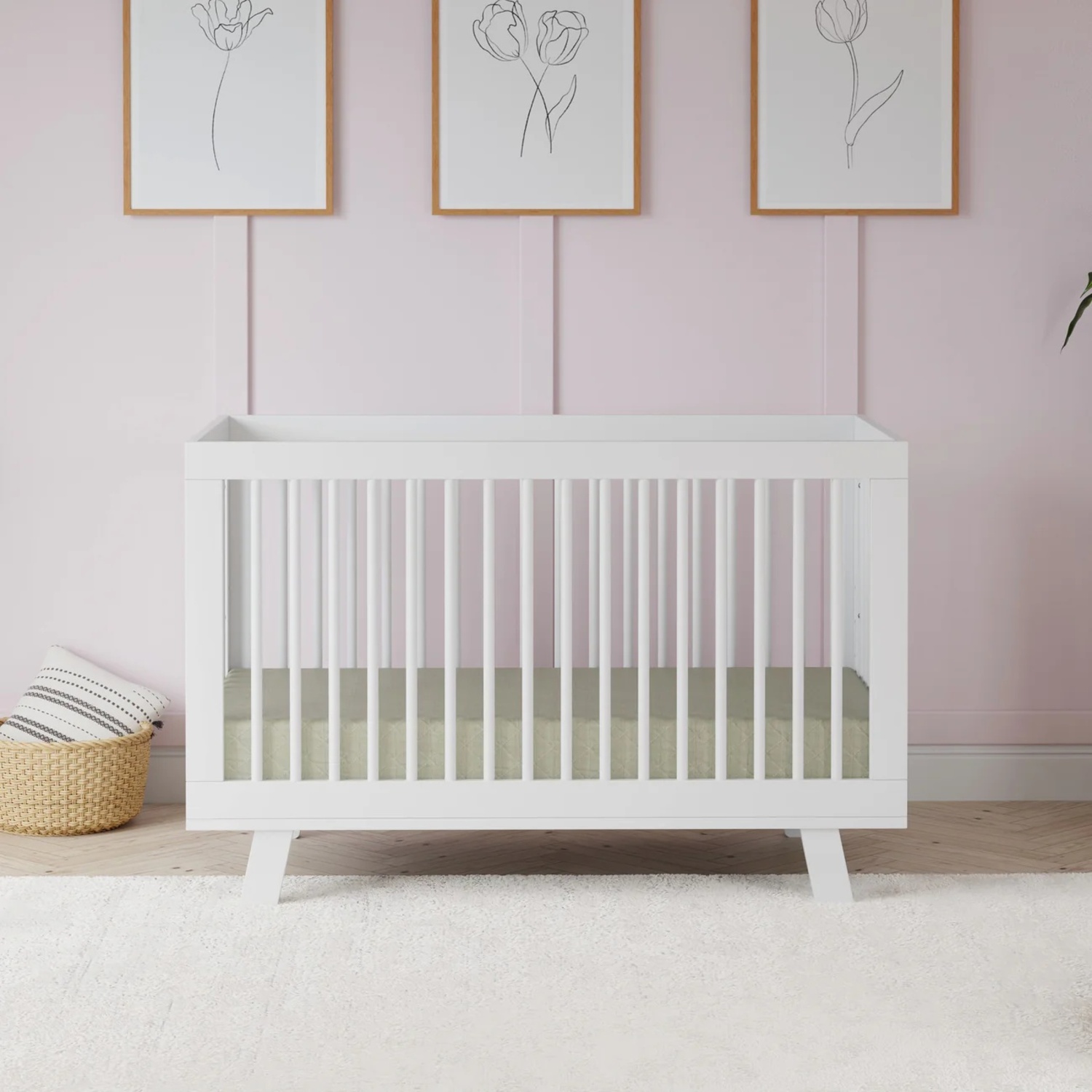 Babyletto White Wood Crib - image-5