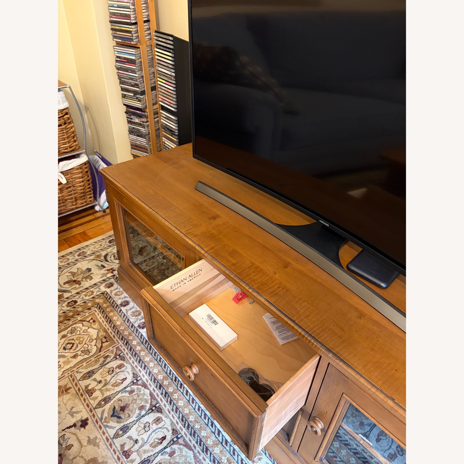 Ethan Allen Natural Wood Media Storage - image-2
