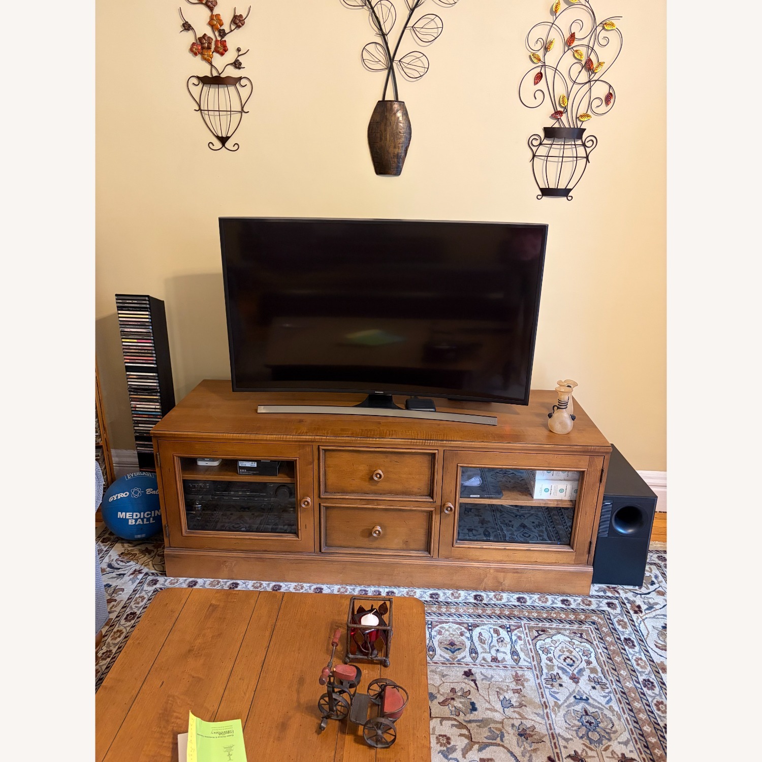 Ethan Allen Natural Wood Media Storage - image-1