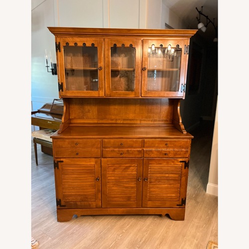 Used Ethan Allen Early American Hutch in Nutmeg Maple for sale on AptDeco