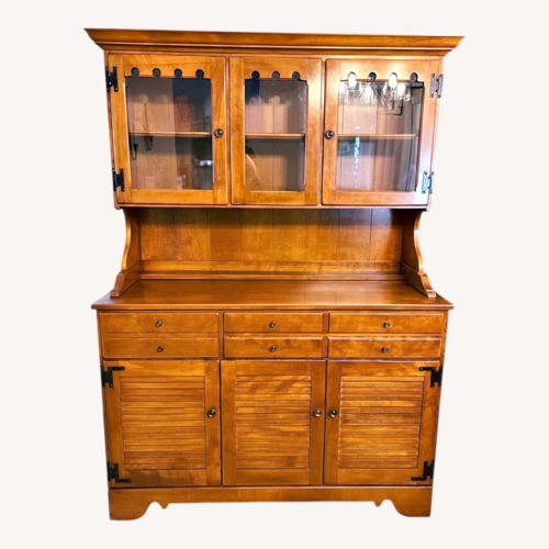 Used Ethan Allen Early American Hutch in Nutmeg Maple for sale on AptDeco