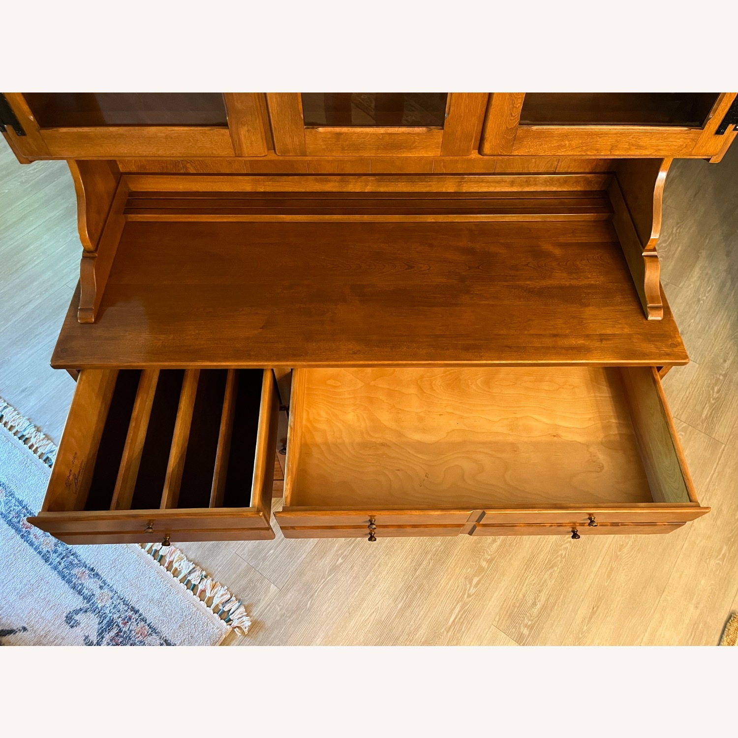 Ethan Allen Early American Hutch in Nutmeg Maple - image-6