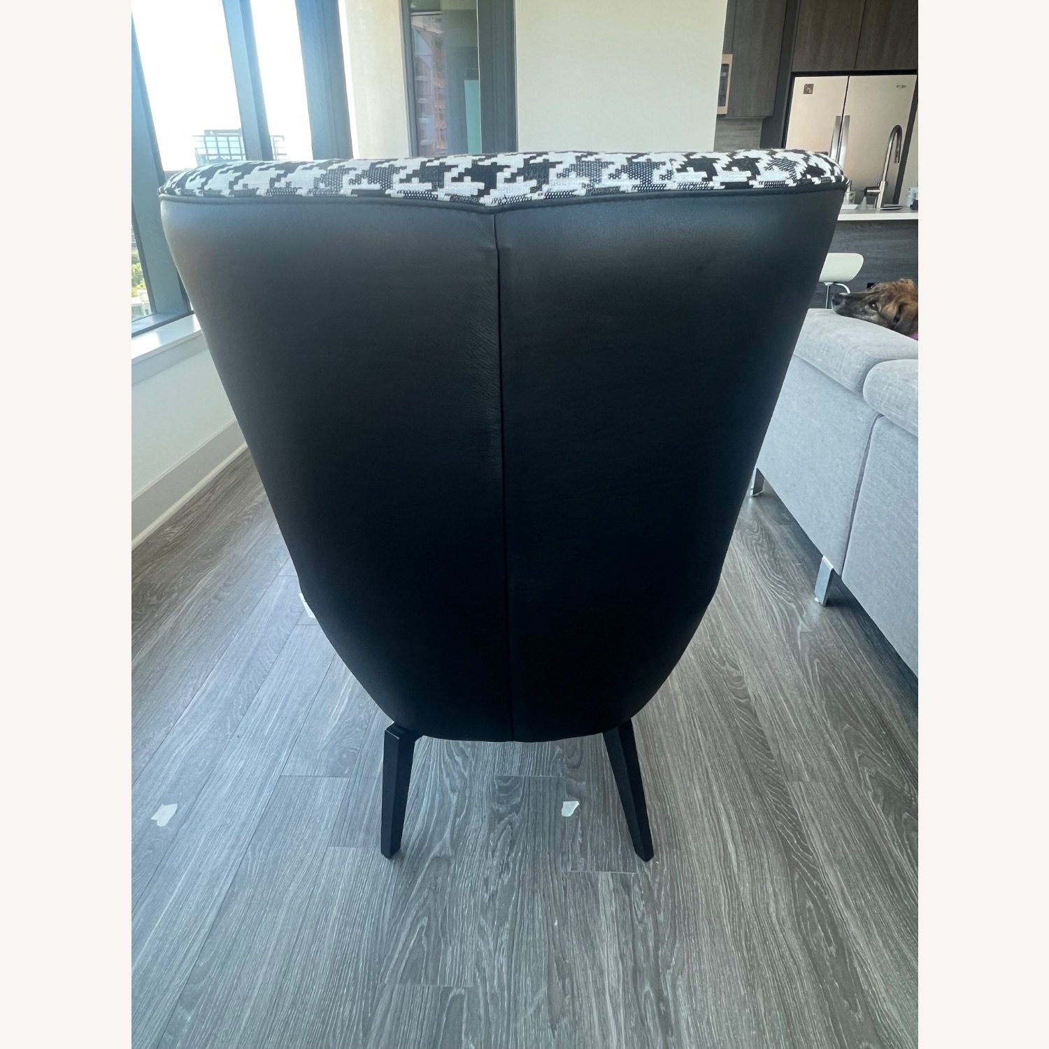 Black Fabric Accent Chair - image-2