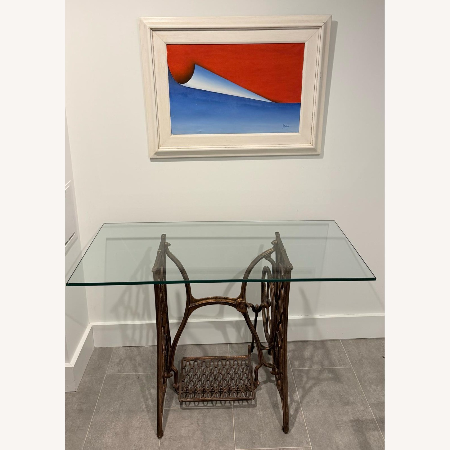 Vintage Industrial Console Table - image-2