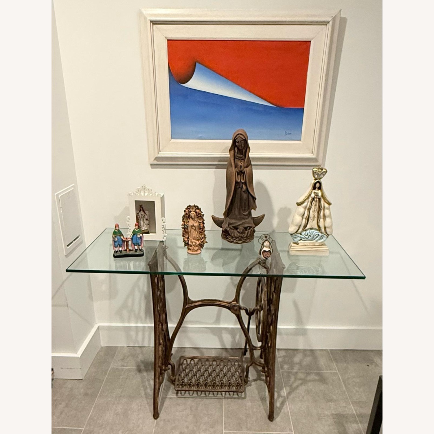 Vintage Industrial Console Table - image-3