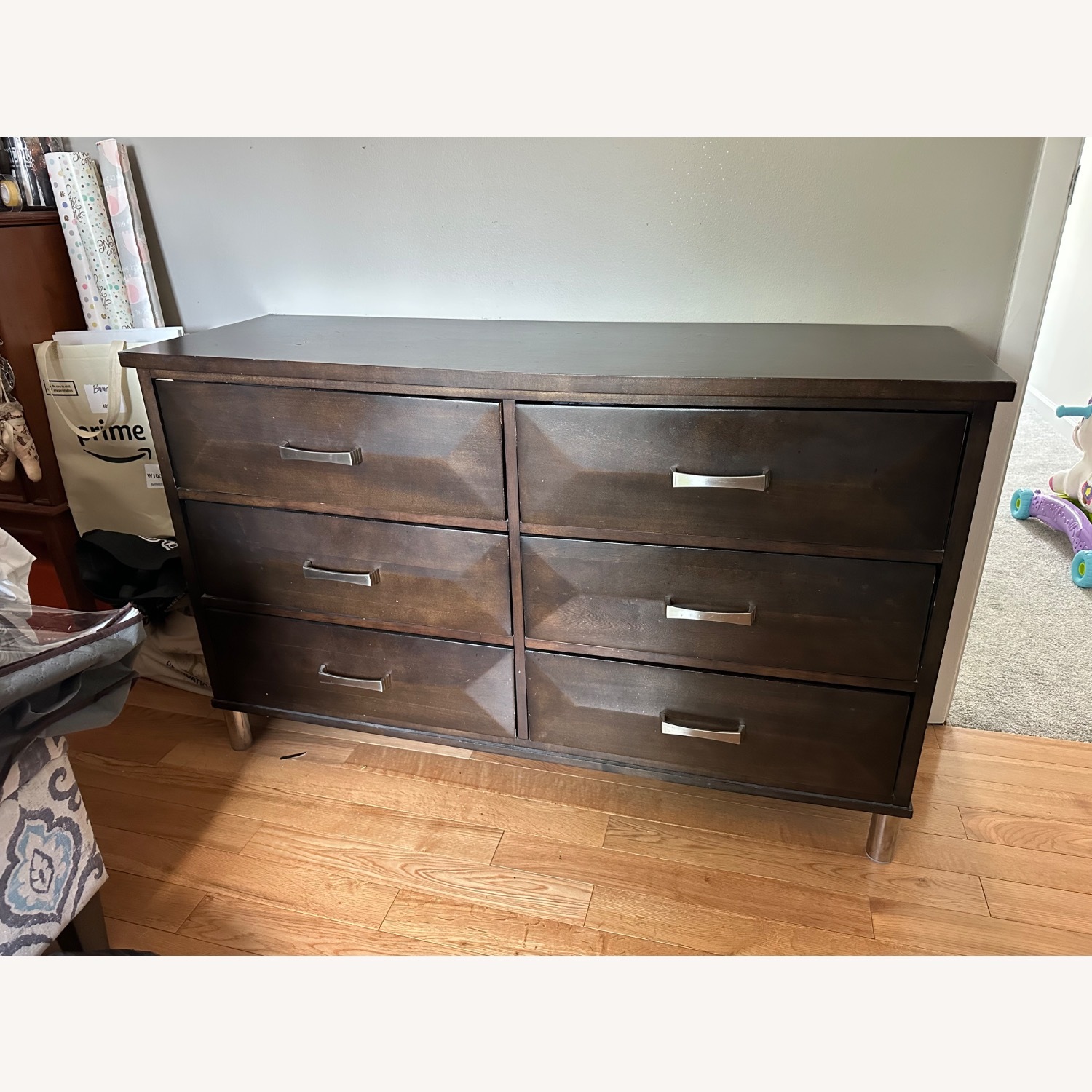 Dark Brown Wood Dresser - image-1