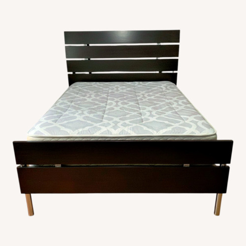 Used Dark Brown Wood Full Bed for sale on AptDeco