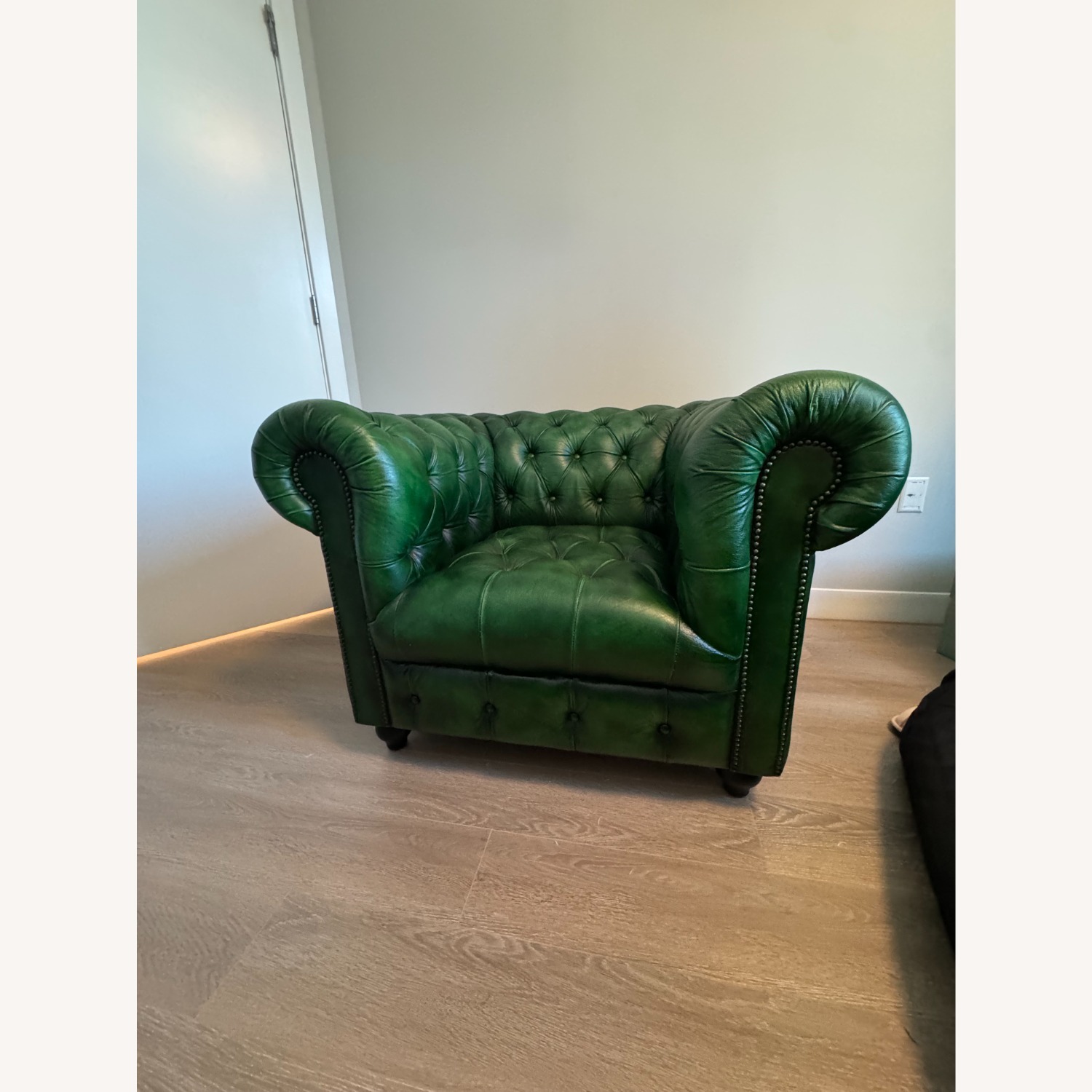 Rising Tide Co. Green Leather Armchair - image-2