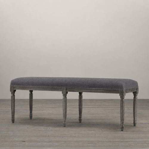 Used Restoration Hardware Dark Gray Velvet Bench for sale on AptDeco
