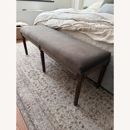 Used Restoration Hardware Dark Gray Velvet Bench for sale on AptDeco