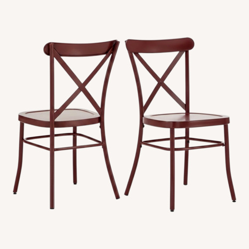 Used Wayfair Aliha Red Metal Dining Chairs for sale on AptDeco
