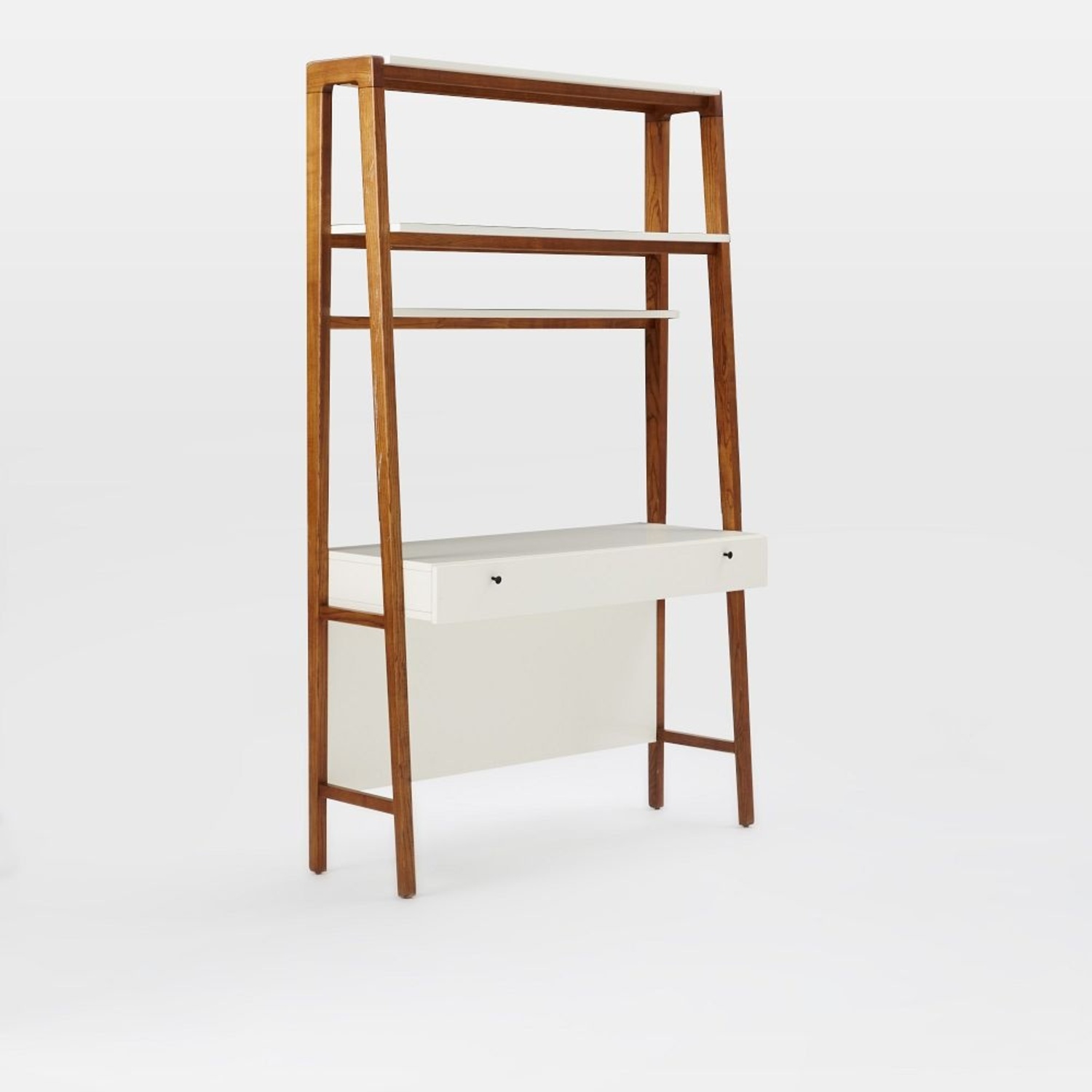West Elm Modern Wall Desk - White Lacquer / Pecan - image-8