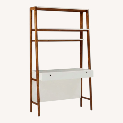 Used West Elm Modern Wall Desk - White Lacquer / Pecan for sale on AptDeco