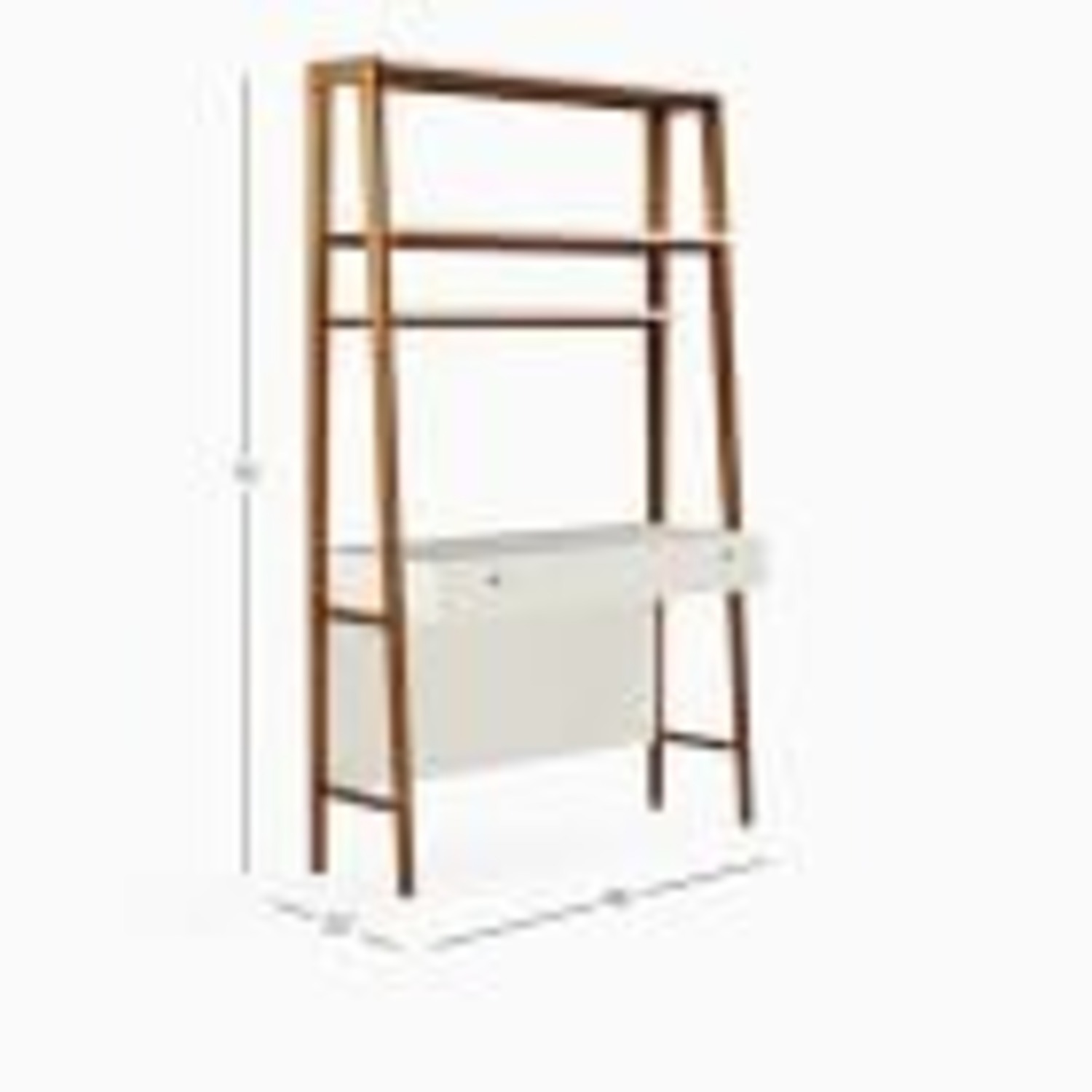 West Elm Modern Wall Desk - White Lacquer / Pecan - image-7