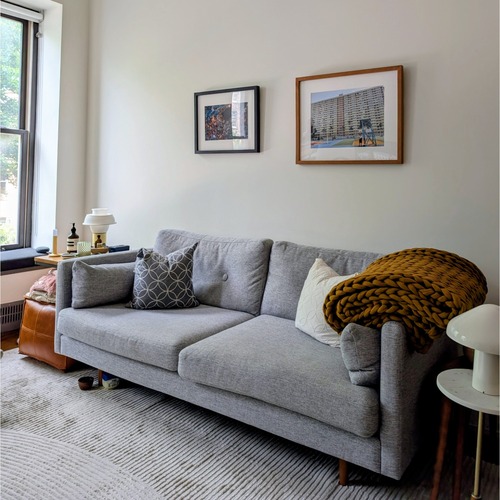 Used Article Anton Light Gray Fabric 2 Seater Sofa for sale on AptDeco