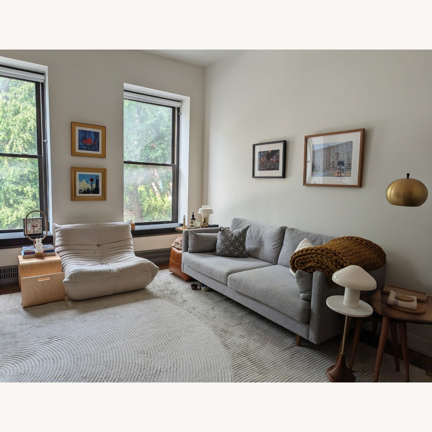 Article Anton Light Gray Fabric 2 Seater Sofa - image-3