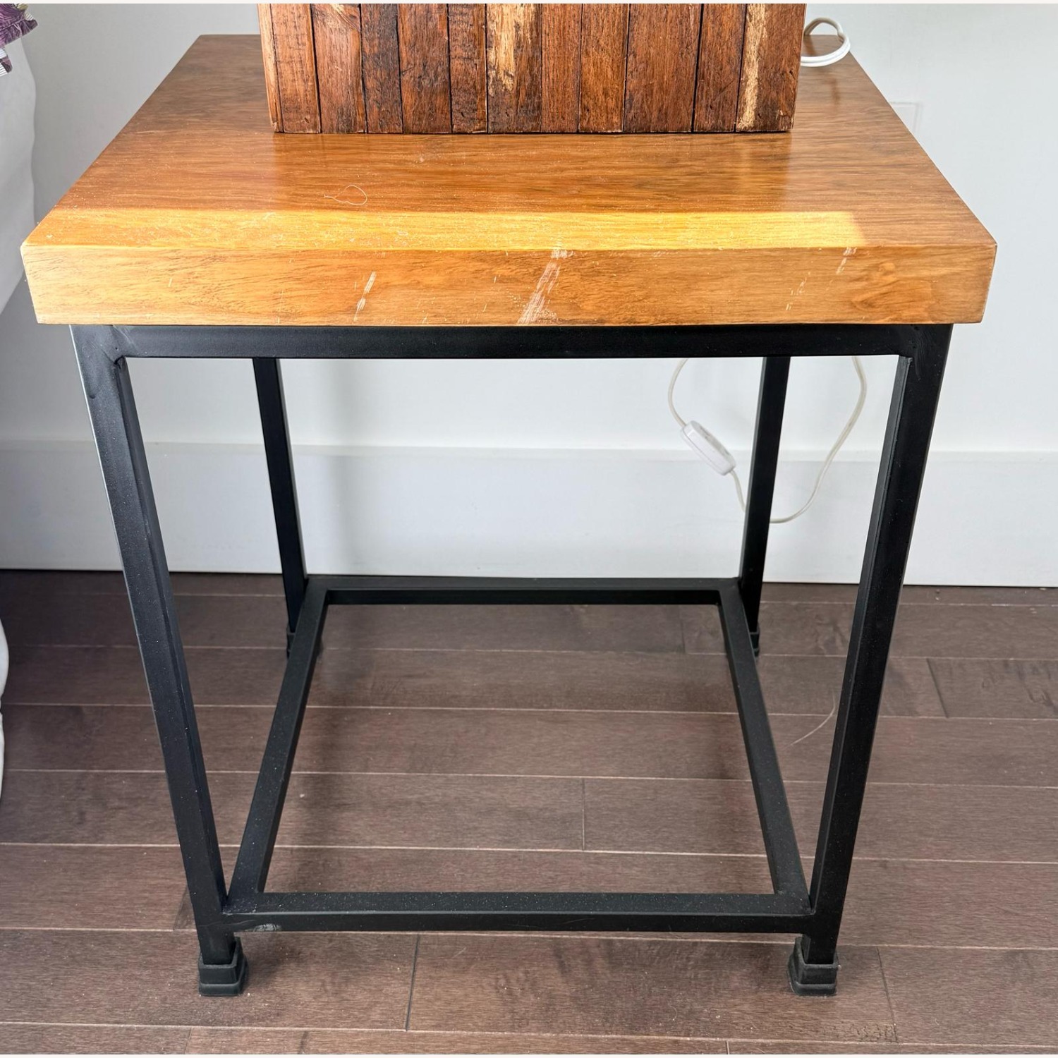 Industrial Wood & Metal Side Tables - image-1
