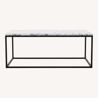 West Elm Light Gray Marble Coffee Table
