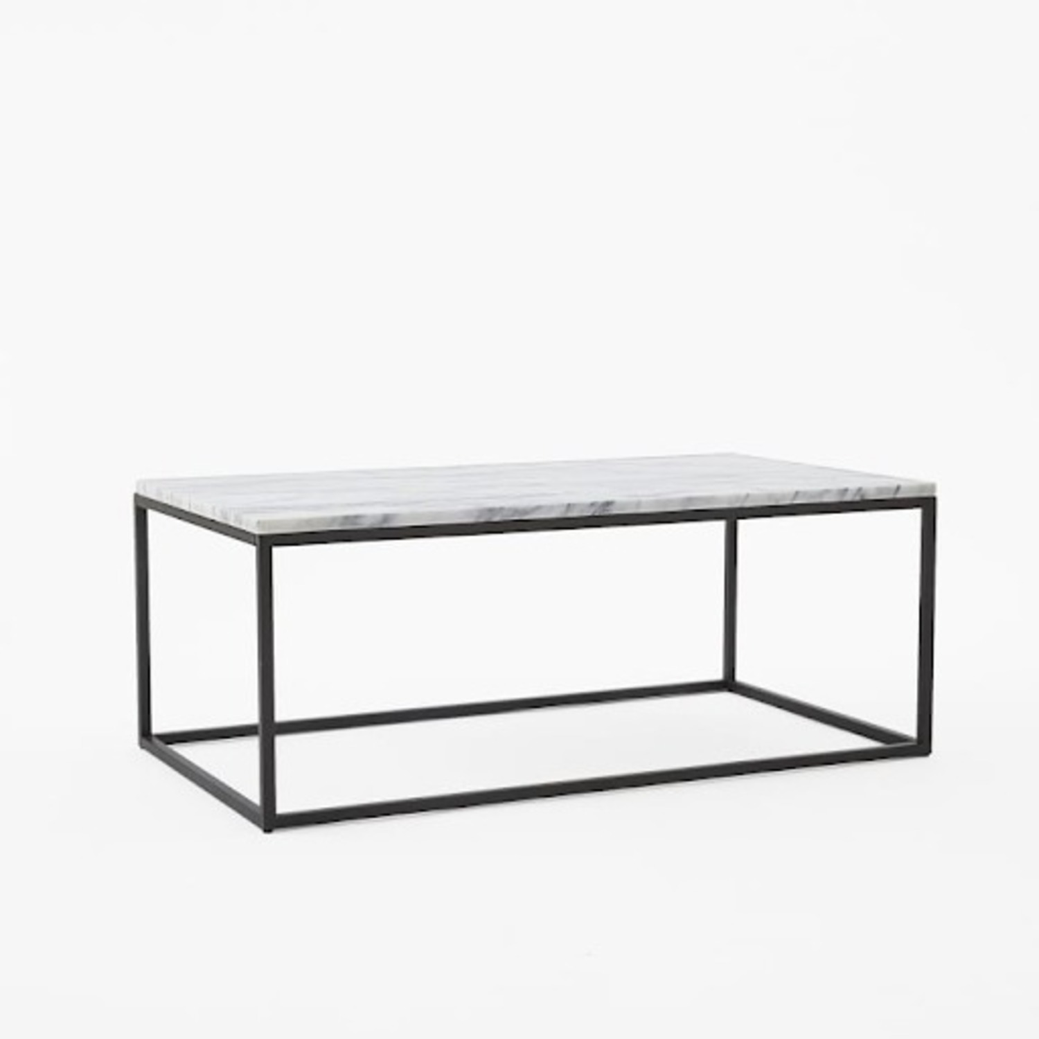 West Elm Light Gray Marble Coffee Table - image-5