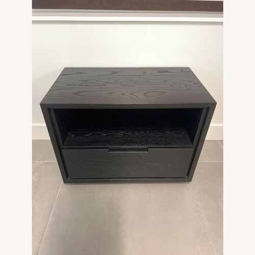 Used Arhaus Willlow Black Wood Nightstand for sale on AptDeco