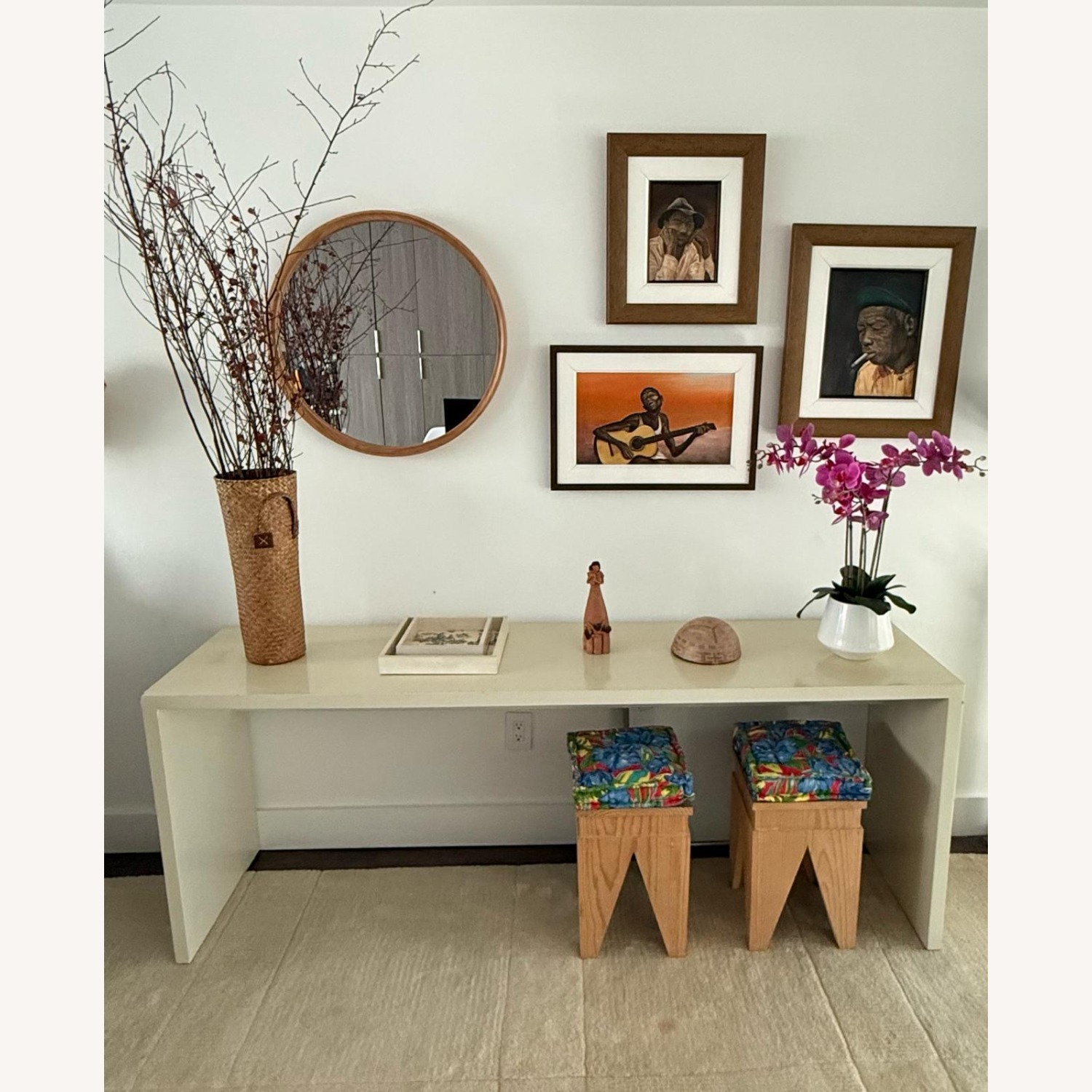 Modern Sand Lacquer Console Table - image-1