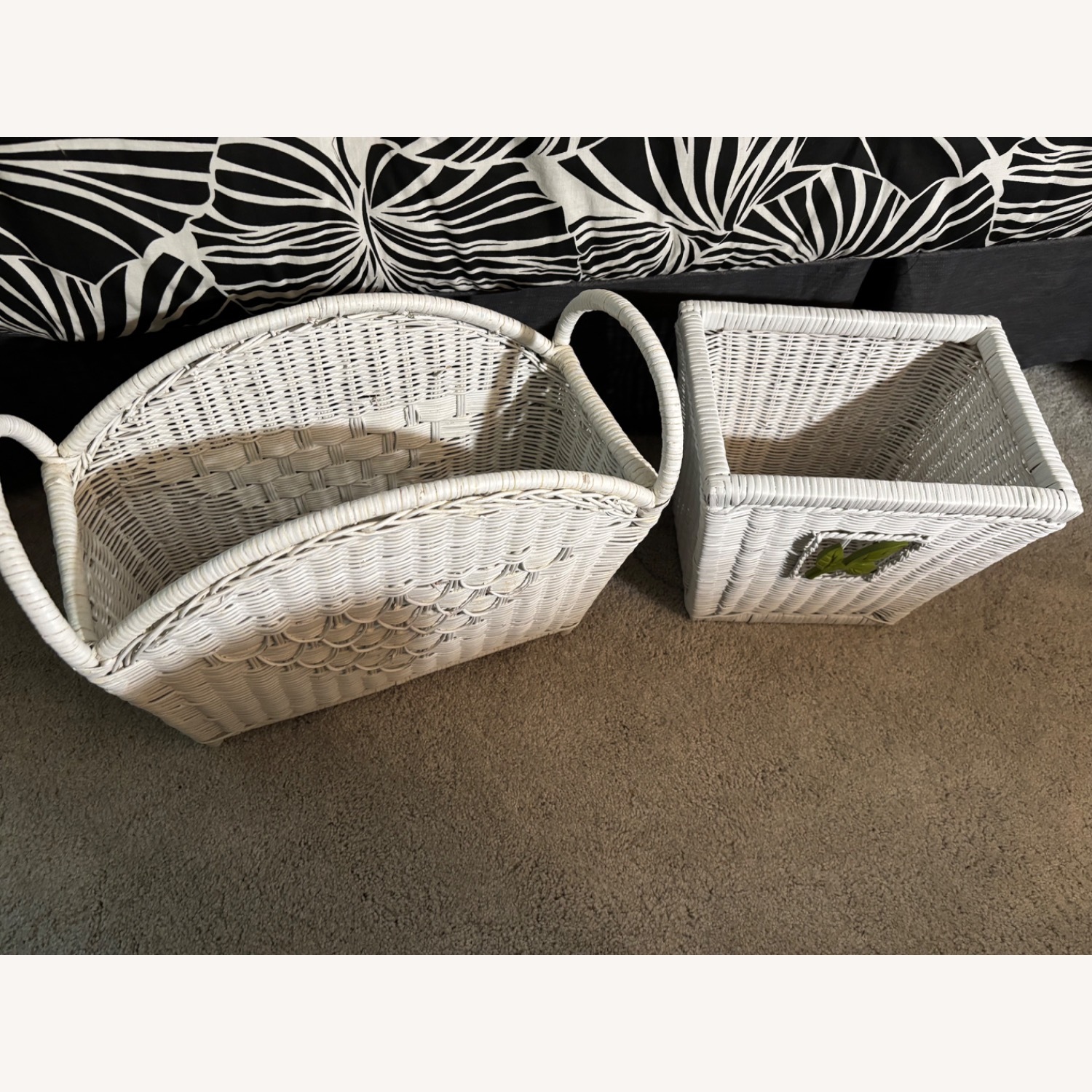 Vintage/Antique Finds White Wicker Full Bed - image-6
