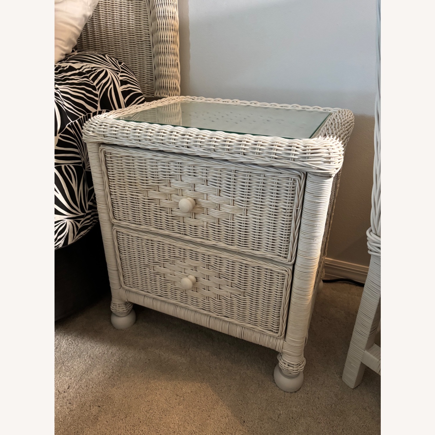 Vintage/Antique Finds White Wicker Full Bed - image-7