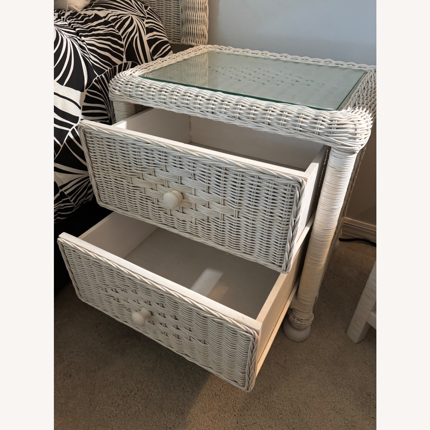 Vintage/Antique Finds White Wicker Full Bed - image-8