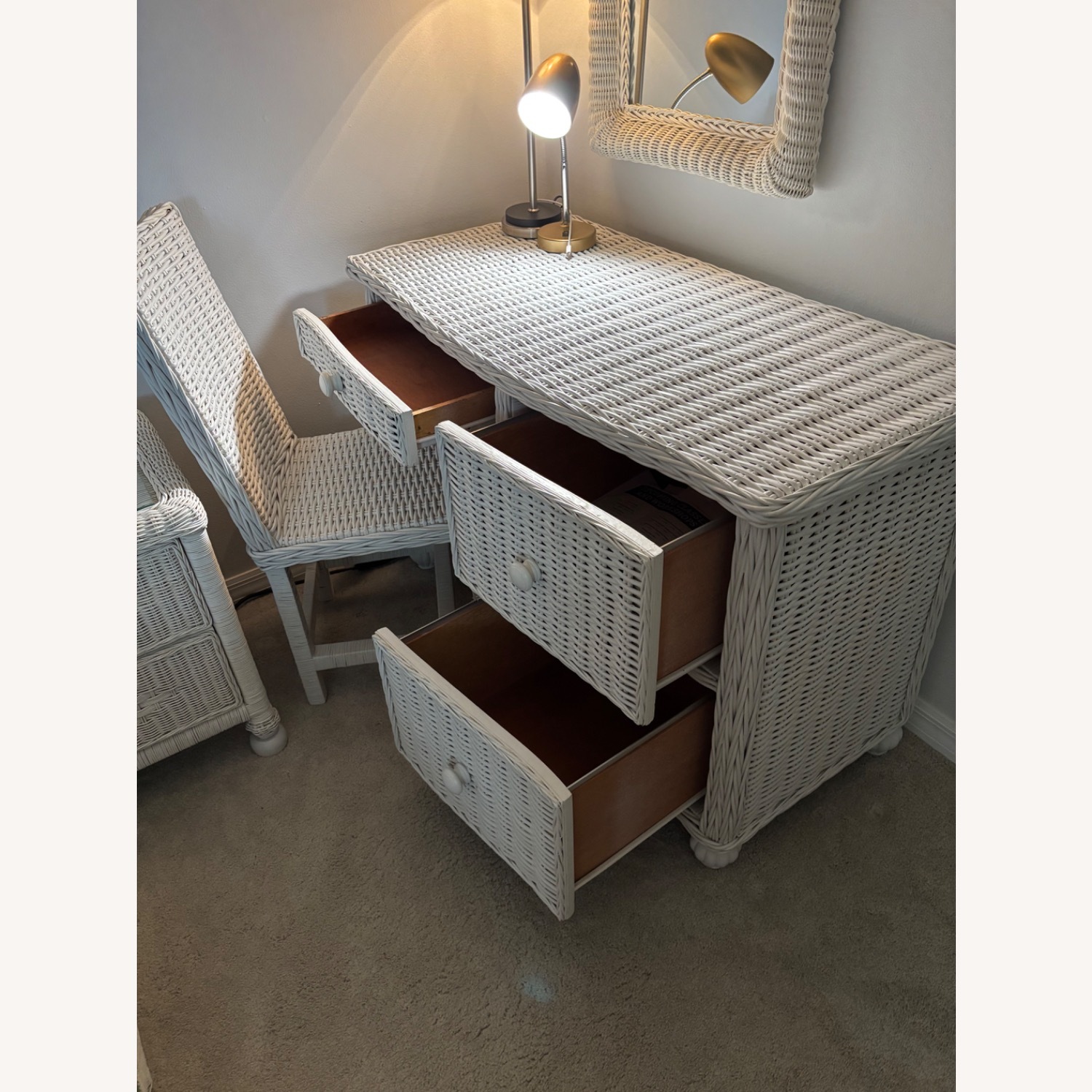 Vintage/Antique Finds White Wicker Full Bed - image-10