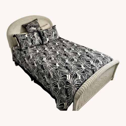 Used Vintage/Antique Finds White Wicker Full Bed for sale on AptDeco
