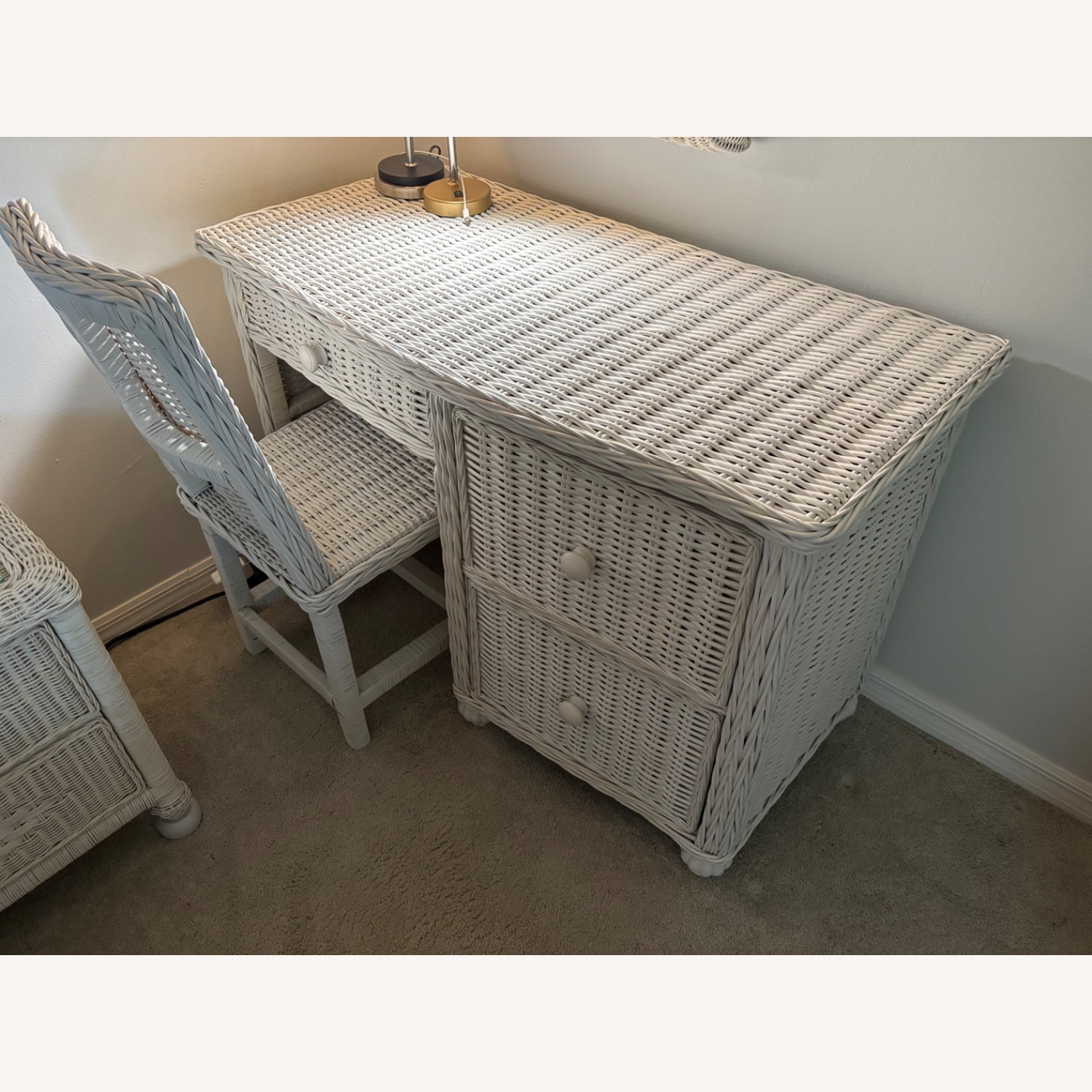 Vintage/Antique Finds White Wicker Full Bed - image-9