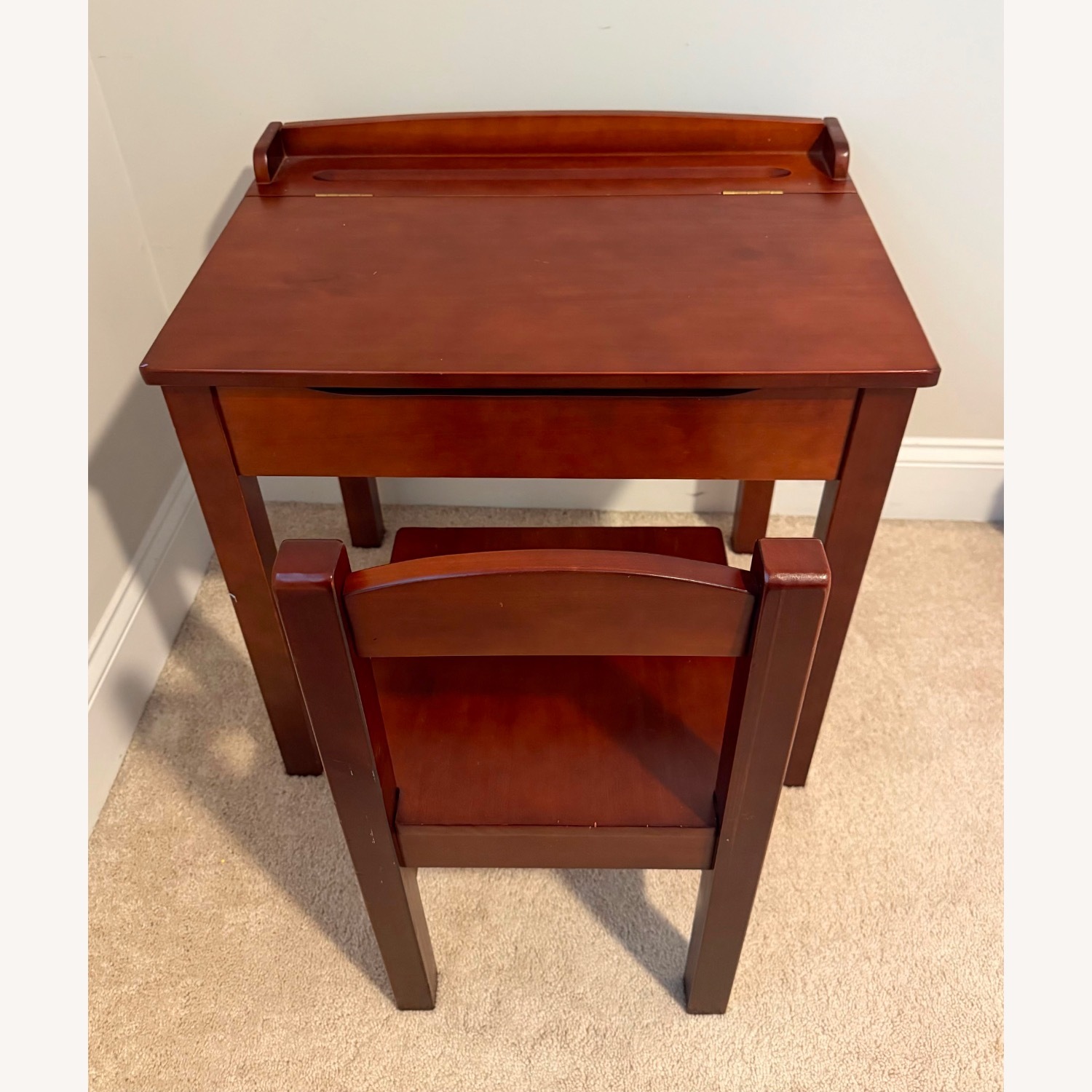 Melissa And Doug Dark Brown Wood Desk and Chair - image-1