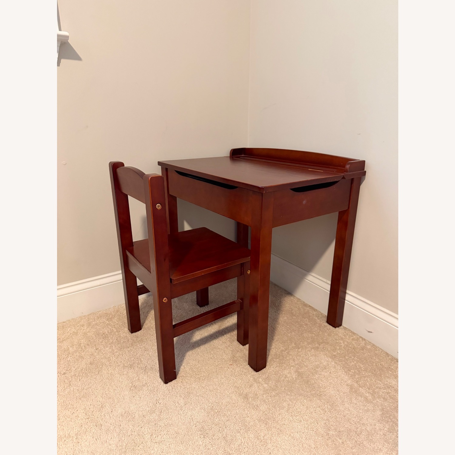 Melissa And Doug Dark Brown Wood Desk and Chair - image-4