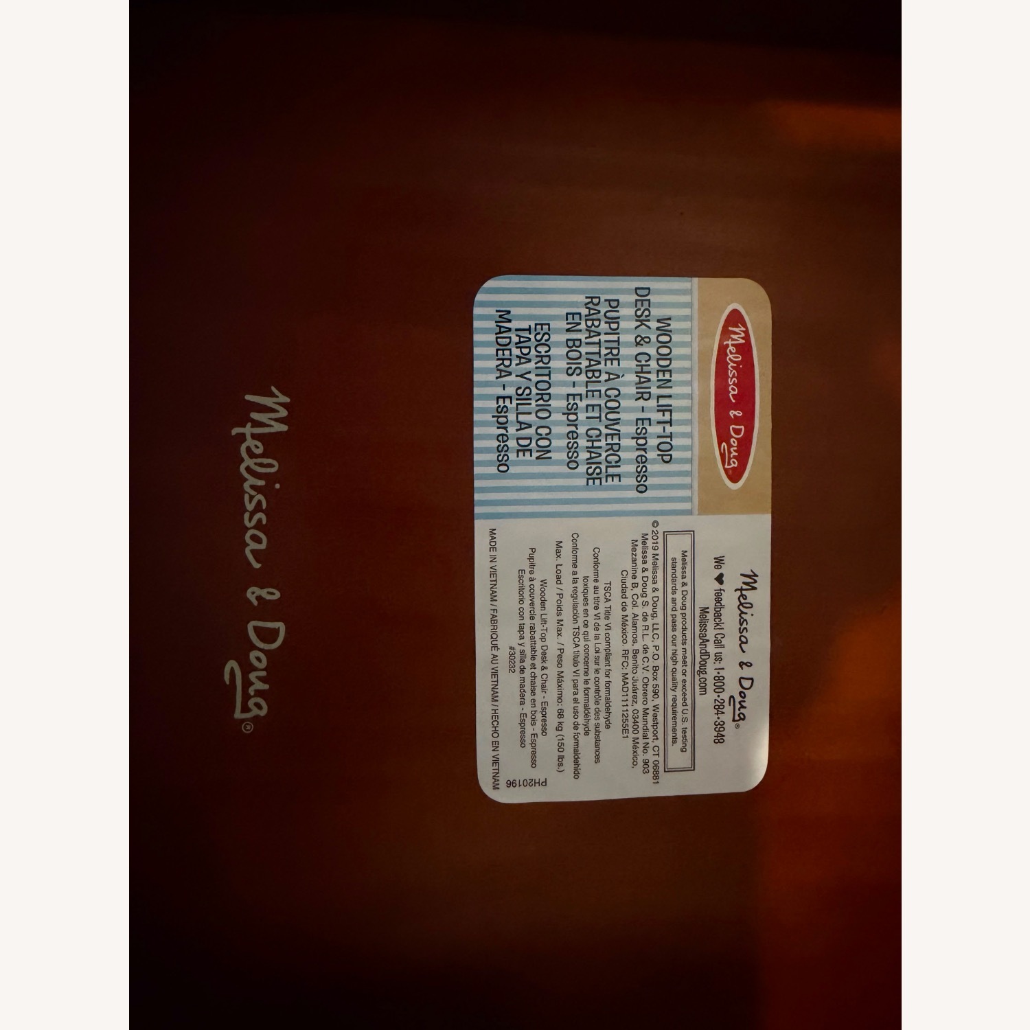 Melissa And Doug Dark Brown Wood Desk and Chair - image-3
