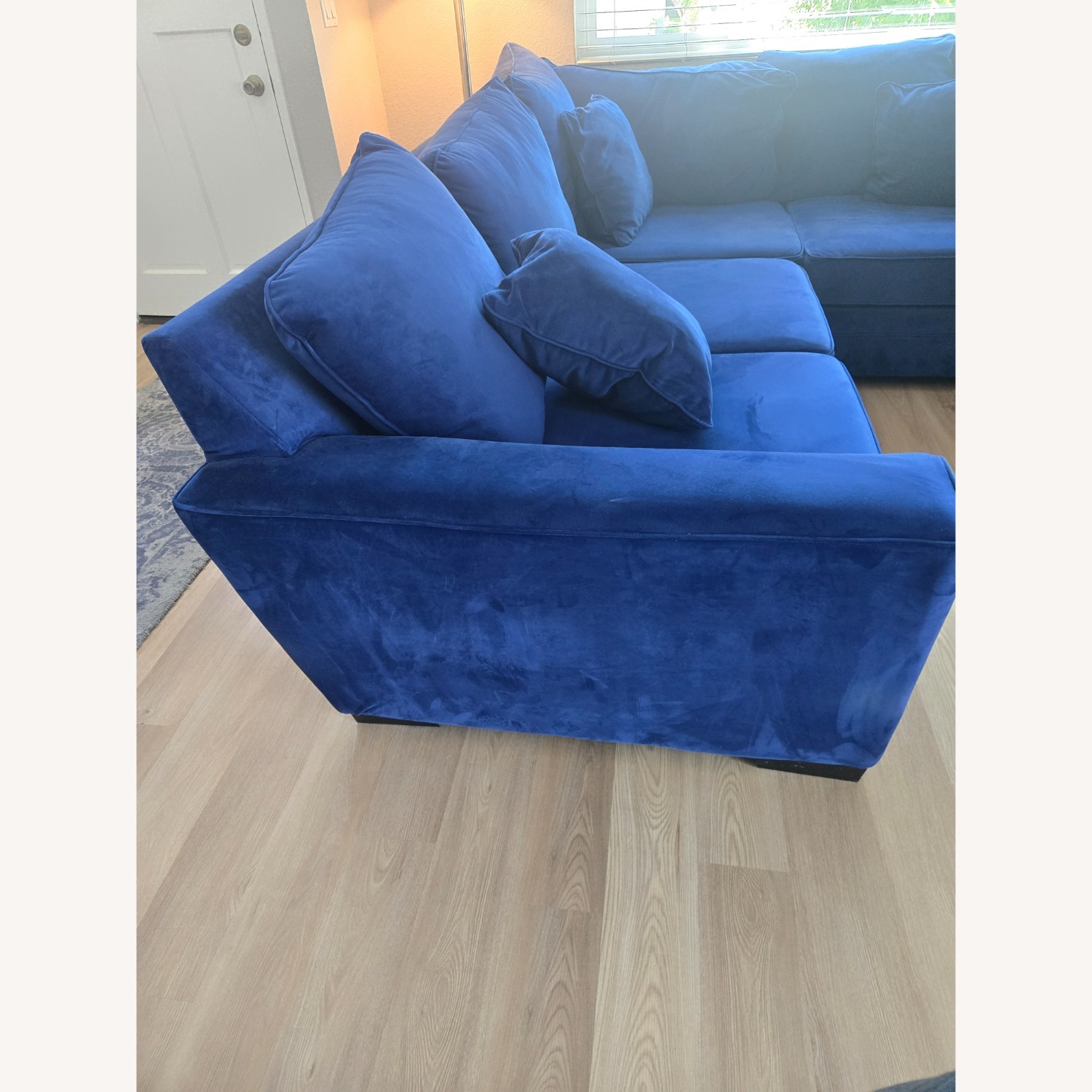 Living Spaces Blue Fabric 2 Piece Sectional - image-3