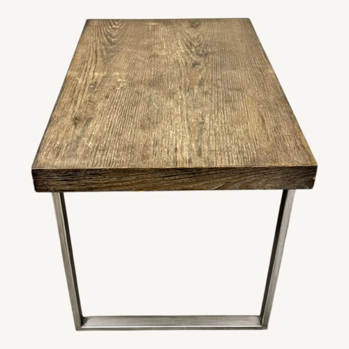 Used Modern Side Table – Wood Finish & Metal Frame for sale on AptDeco