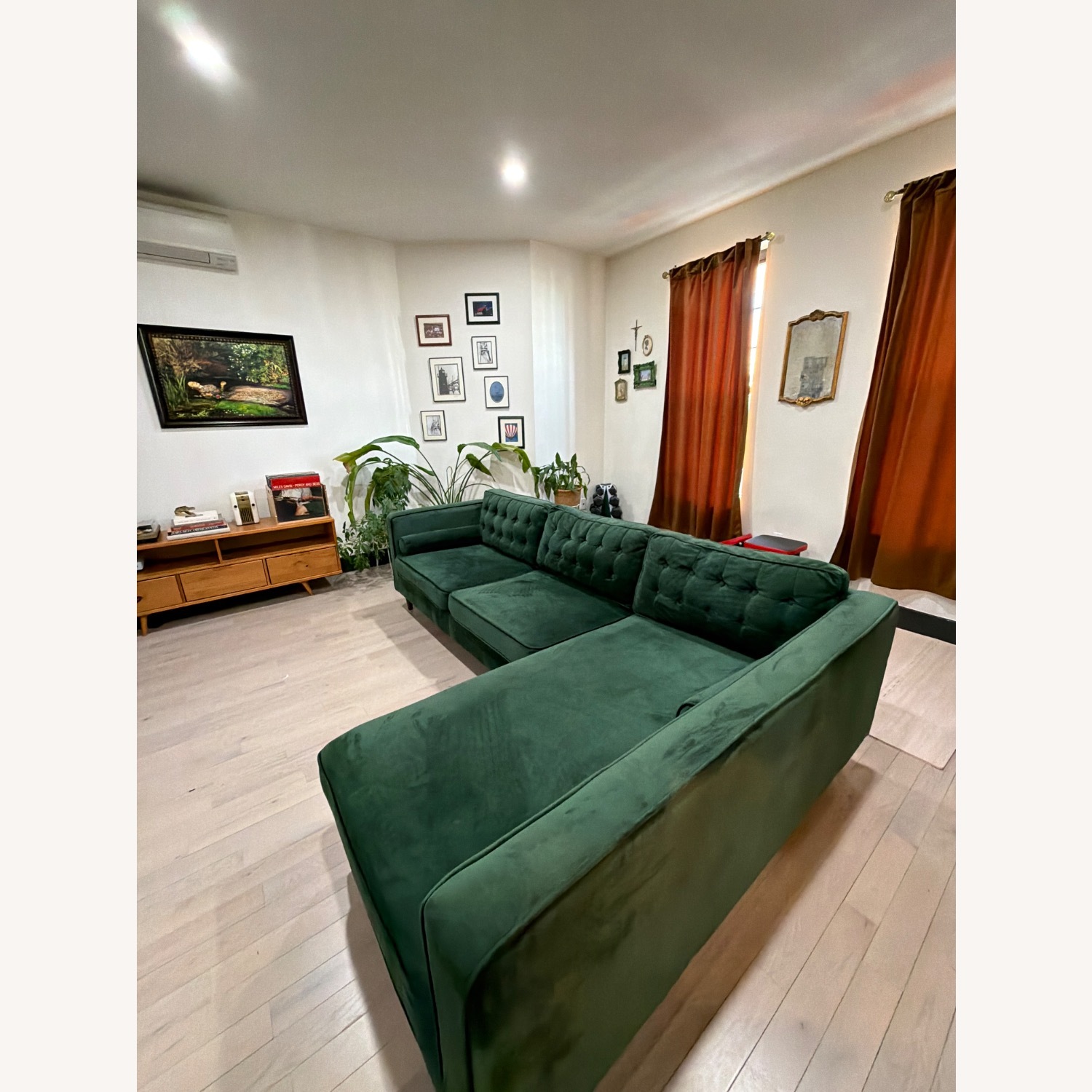 Wayfair Green Velvet L Sectional - image-4