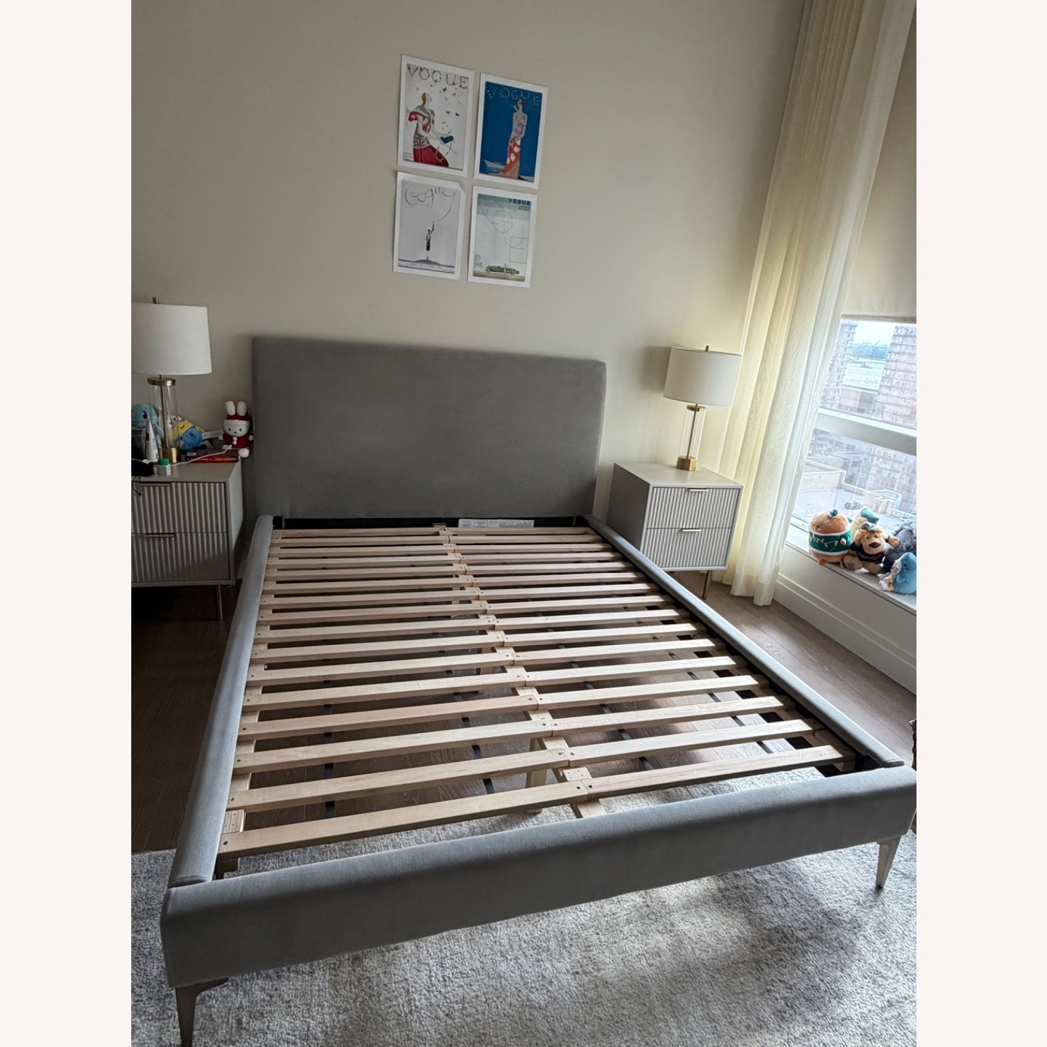 West Elm Andes Bed Frame Gray - image-2