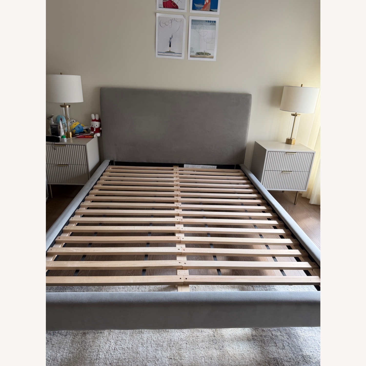 West Elm Andes Bed Frame Gray - image-1