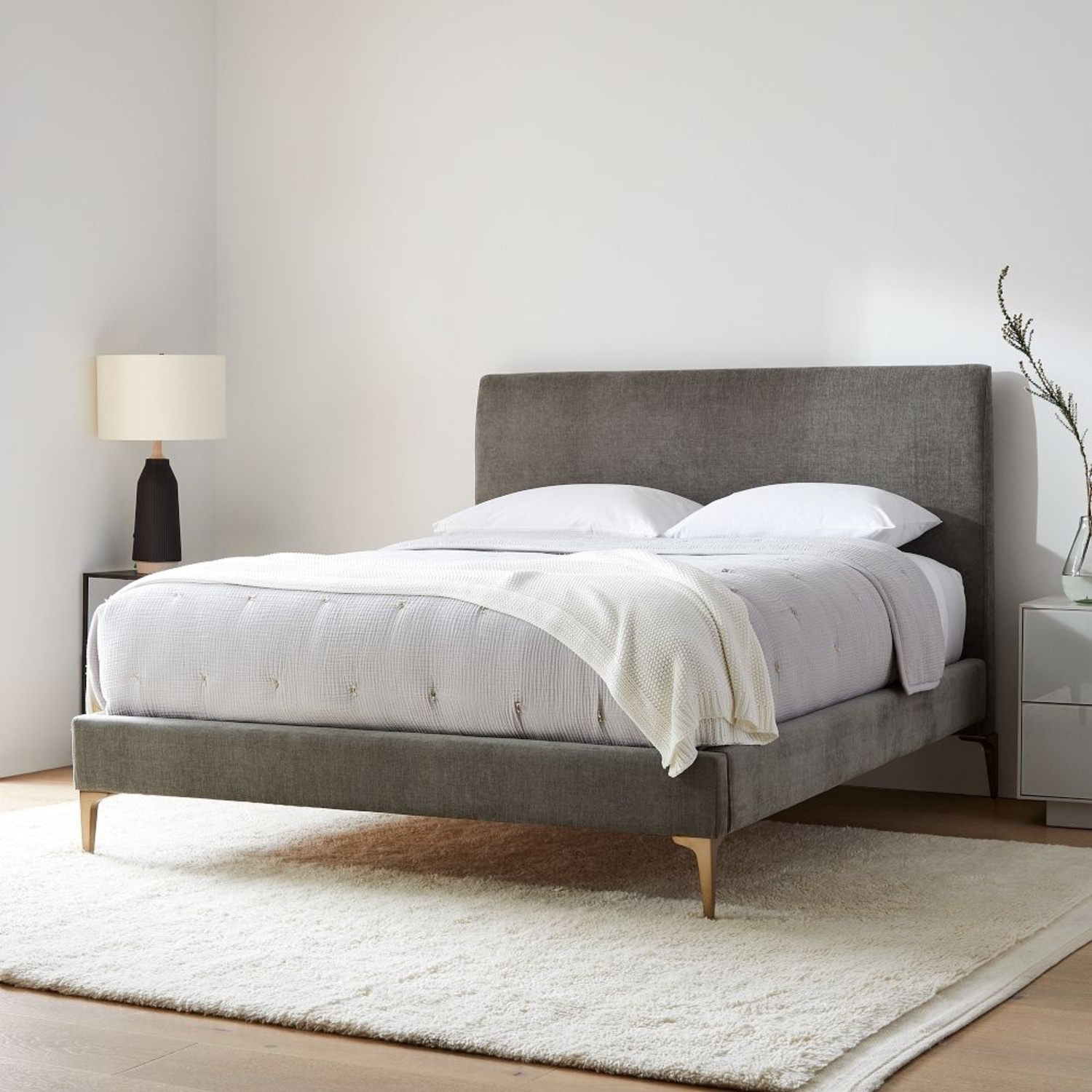 West Elm Andes Bed Frame Gray - image-4