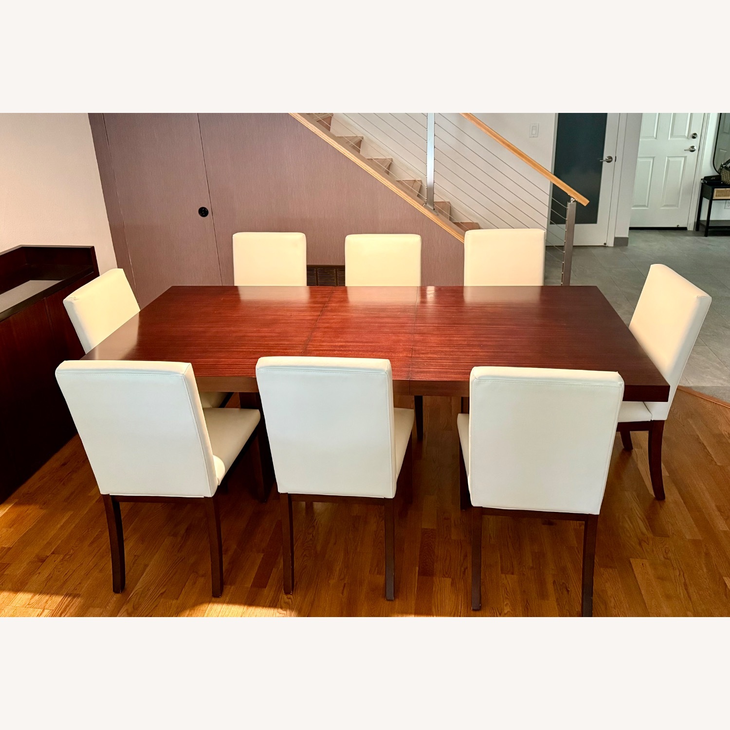Macy's Dark Brown Wood Dining Table - image-2