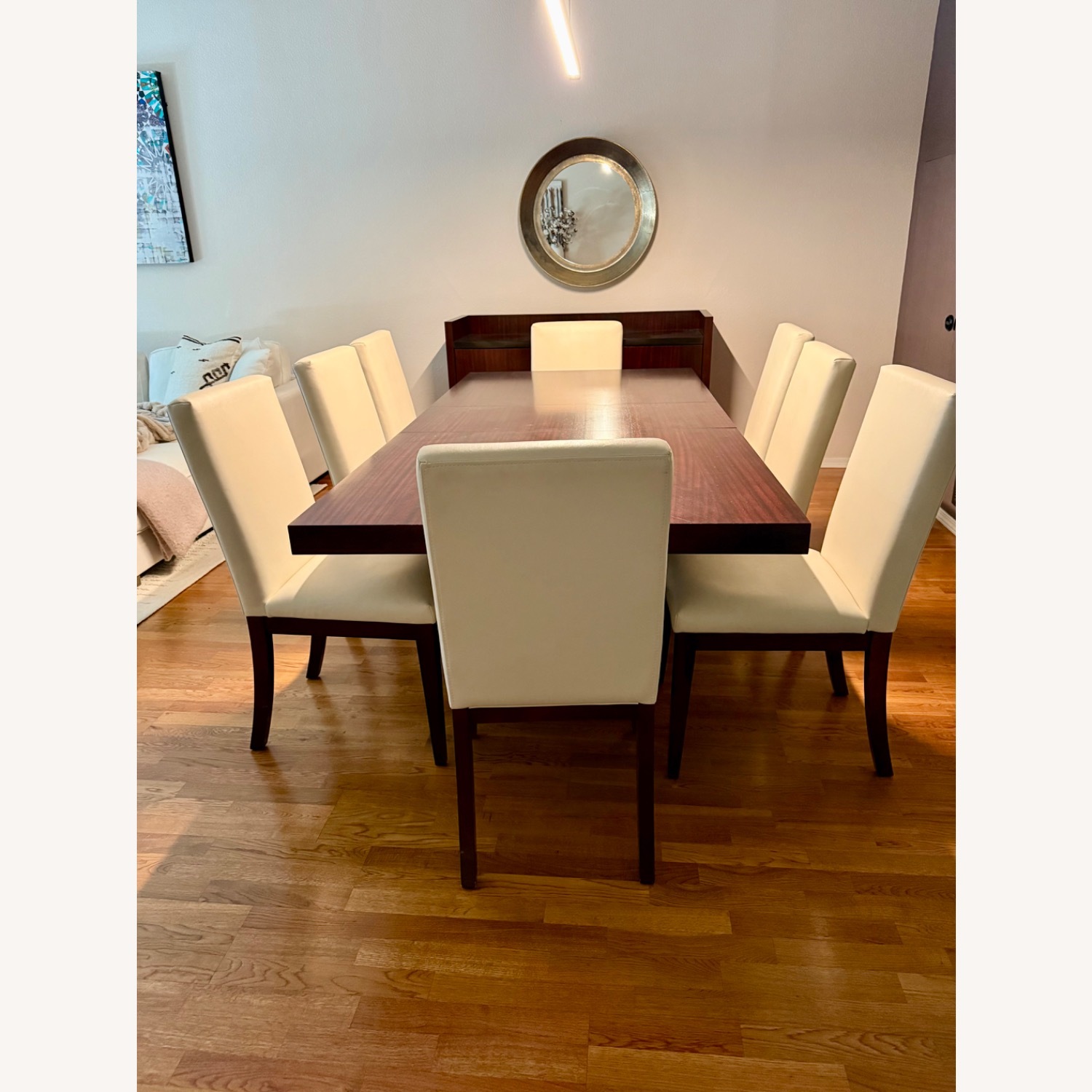 Macy's Dark Brown Wood Dining Table - image-1