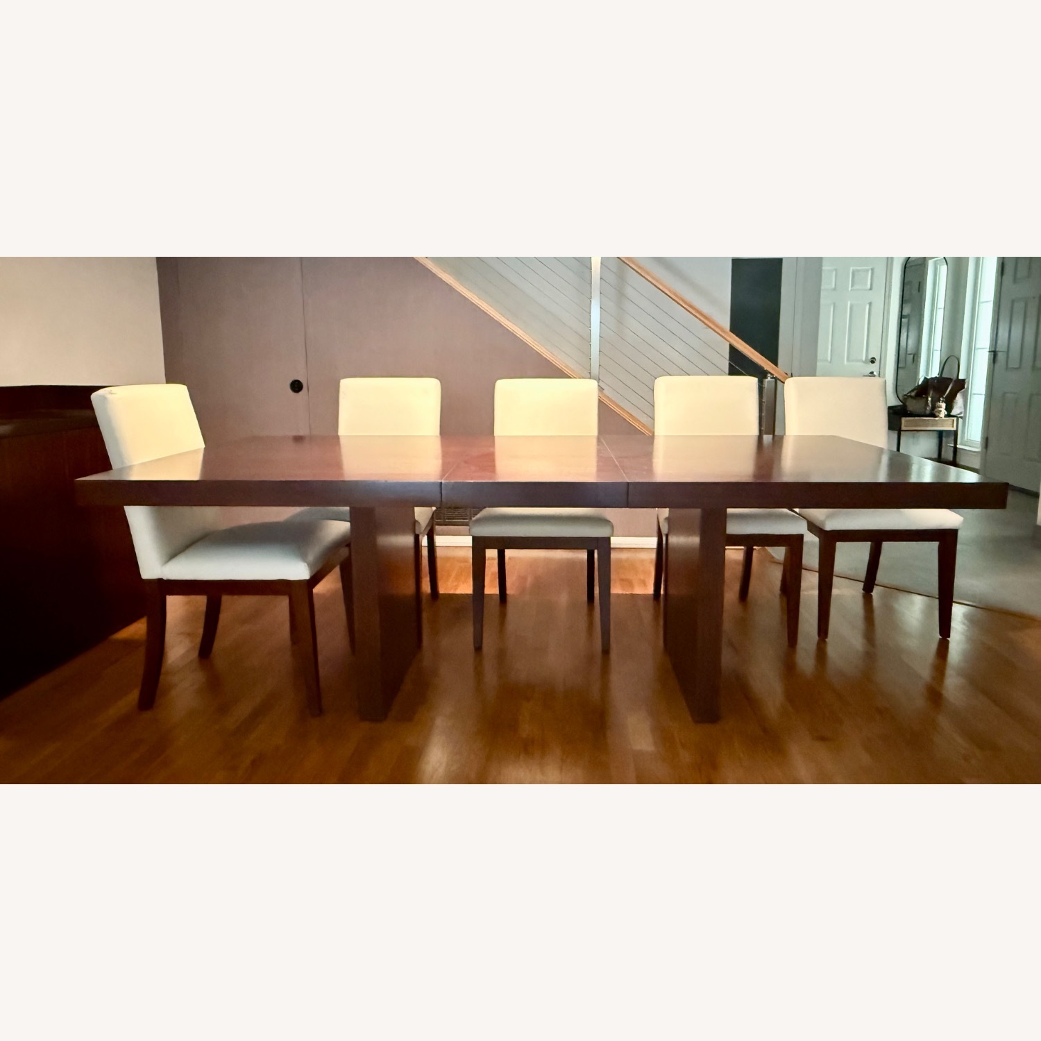 Macy's Dark Brown Wood Dining Table - image-3