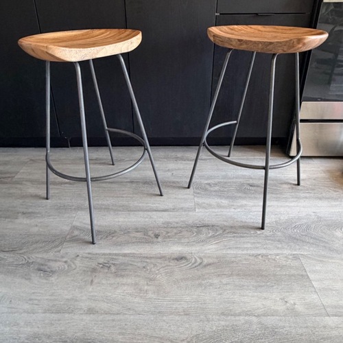 Used West Elm Alden Natural Wood Stools for sale on AptDeco