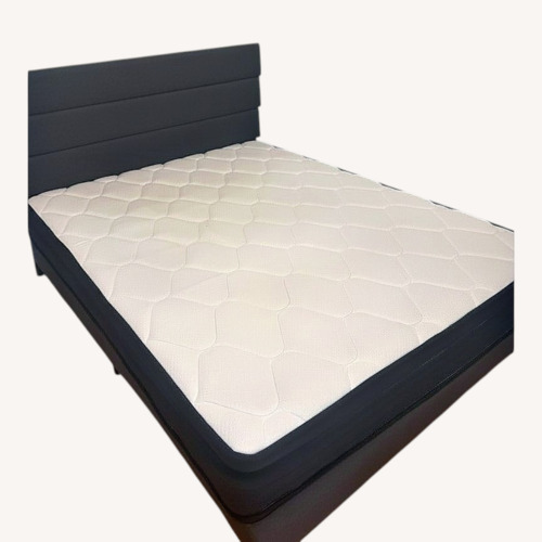Used Bed Bath & Beyond Black Fabric Queen Bed for sale on AptDeco
