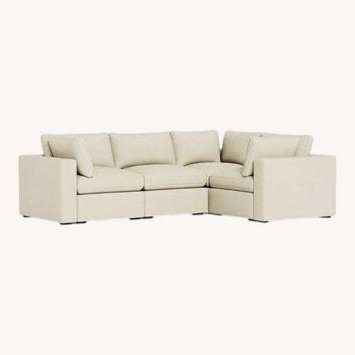 Used Ciello White Fabric 3+ Piece Sectional for sale on AptDeco