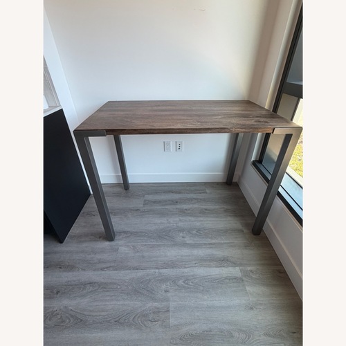 Used CB2 Dark Brown Wood Kitchen Island for sale on AptDeco