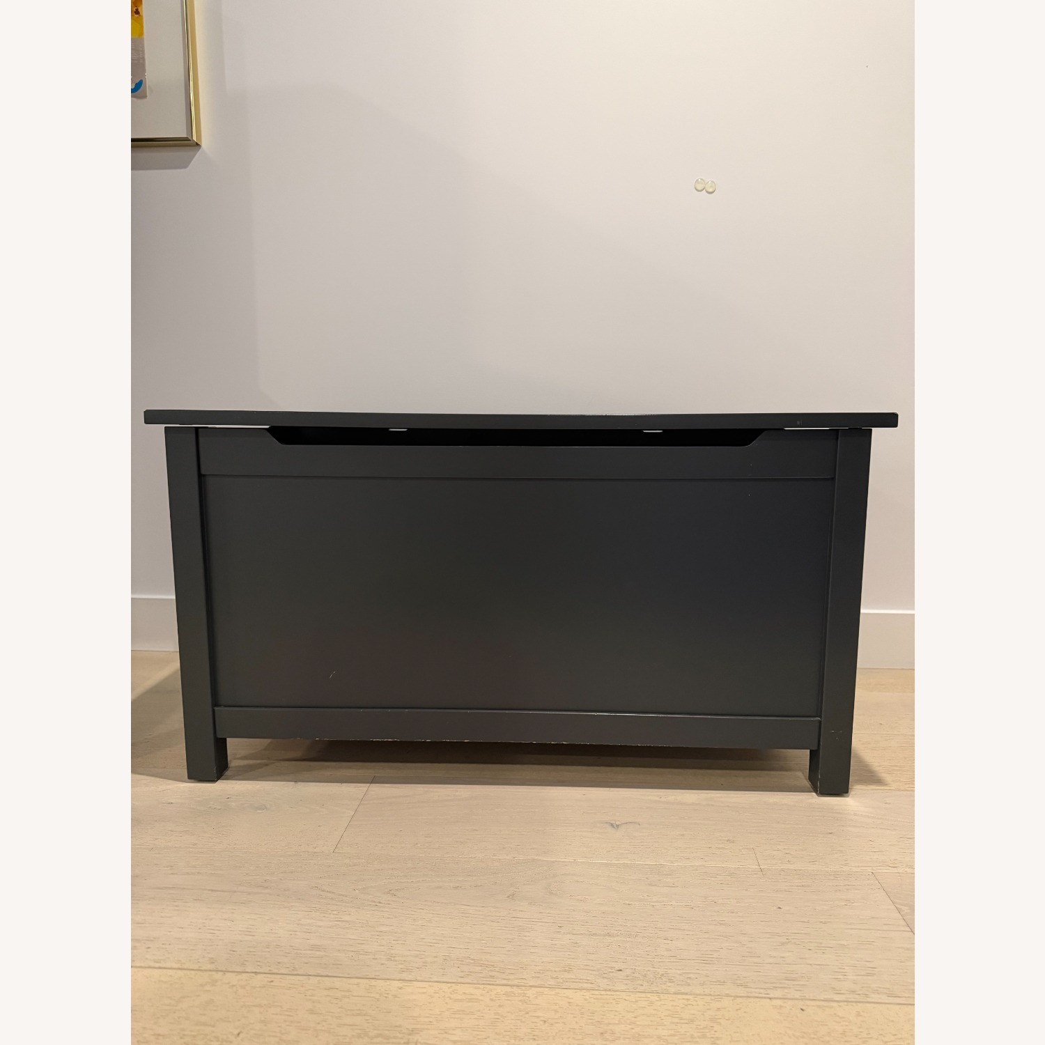 Crate & Kids Batten Dark Gray Wood Chest - image-1